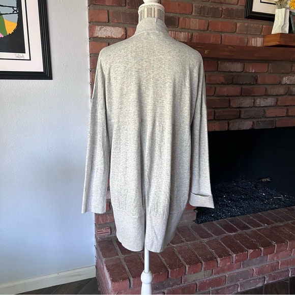 Amour Vert Gray Open Front Cardigan in Light Heather Grey Sz M - Picture 6 of 10